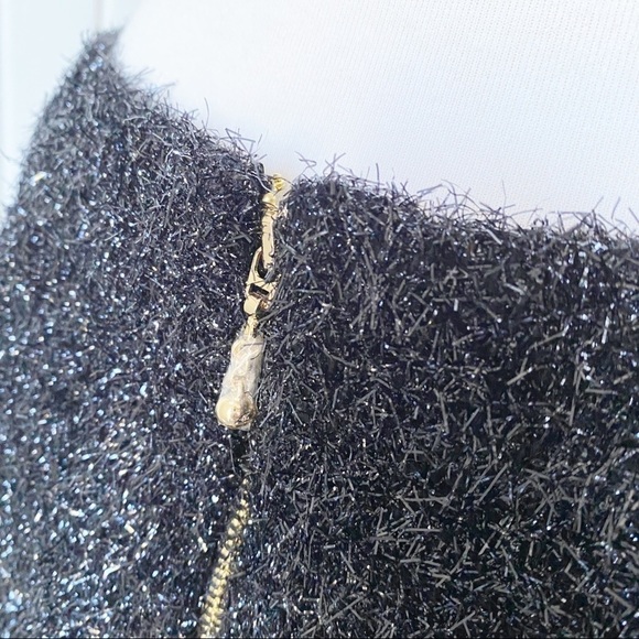 NWT Kate Spade Black Fuzzy Shimmer Robbie Mini Skirt Size 10 - Picture 4 of 9